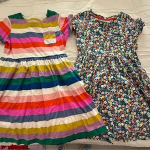 Mini Boden Girls' Rainbow Stripe & Floral Mix Dresses - Bright Multi